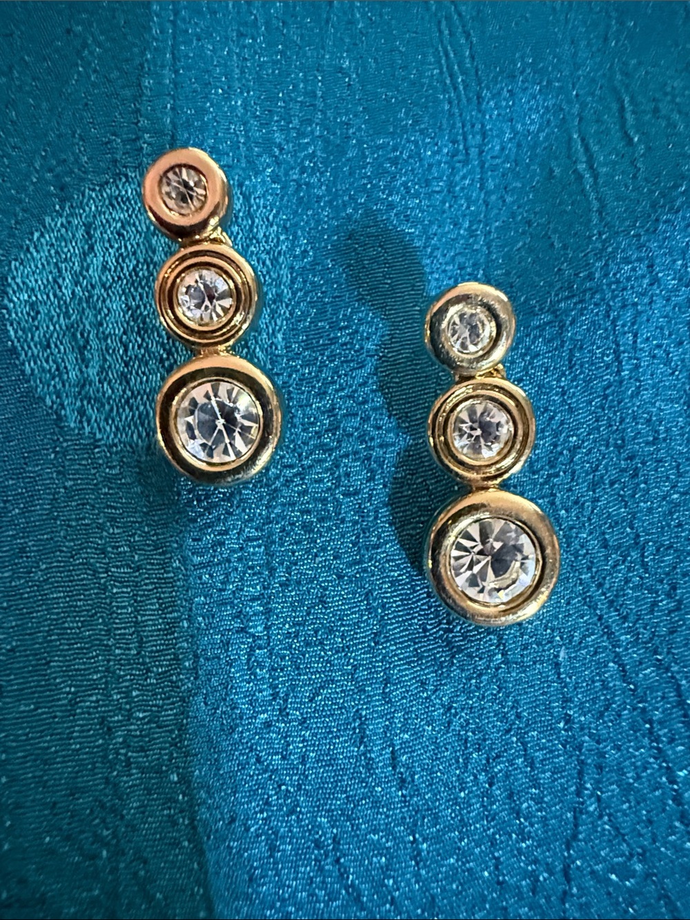Authentic SWAROVSKI triple crystal earrings
